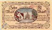 Notgeld De 10 Mk. Tondern , Notgeld 10 Mark Schein in kfr. M/G 1329.1 i , Nordschleswig von 1920 -