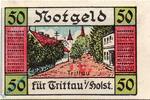 Notgeld De 50 Pf. Notgeld Trittau , 50 Pfennig Schein grün , Mehl Grabowski 1347.3 , Schleswig Holstein Seriennotgeld -
