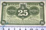 Verkehrsausgaben Notgeld DE 25 Pf. -MUSTER- Notgeld Verden , 25 Pfennig Schein , Ohne Kennummer , Musterschein , Tieste 7590.05.01.M , von 1917 , Niedersachsen Verkehrsaus -
