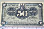 Verkehrsausgaben Notgeld DE 50 Pf. -MUSTER- Notgeld Verden , 50 Pfennig Schein , Ohne Kennummer , Musterschein , Tieste 7590.05.02.M , von 1917 , Niedersachsen Verkehrsaus -