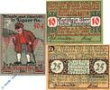 DE 3 Scheine kompl. Notgeld Vlotho , Set mit 3 Scheinen kfr. Mehl Grabowski 1366.1 , von 1921 , Westfalen Seriennotgeld -