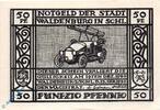 Notgeld DE 50 Pf. Notgeld Waldenburg , 50 Pfennig Schein , Pap. glatt , Mehl Grabowski 1371.1 b , von 1920 , Schlesien Serien Notgeld -