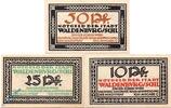 Notgeld DE 3 Scheine kpl. Notgeld Waldenburg , Set mit 3 Scheinen , Mehl Grabowski 1371.15 , von 1921 , Schlesien Seriennotgeld -
