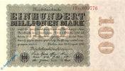Banknoten Reichsbanknote , 100 Millionen Mark , Firmendruck , DEU-119 b , Rosenberg 106 , P 107 , vom 22.08.1923 , Nachkriegszeit und Infl -