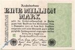 Weimarer Republik 1 Mio. Mk. Reichsbanknote , 1 Million Mark in kfr. Ringe , DEU-114 c , Ros. 101 , P 102 -