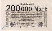 Weimarer Republik - Inflation 200.000 Mk. Reichsbanknote , 200.000 Mark Schein in kfr. DEU-111 b , Ros.99 , P.100 -