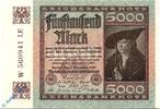Weimarer Republik - Inflation 5.000 Mk. Reichsbanknote , 5.000 Mark WZ Dornen in kfr. DEU-91.a , Ros.80 , P.81 , 1922 -