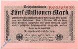 Weimarer Republik - Inflation 5 Mio. Mk. Reichsbanknote , 5 Million Mark Schein , Reichsdruck , DEU-117 a , Rosenberg 104 , P 105 , vom 20.08.1923 , Weimarer Republik -