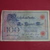 Kaiserreich De 100 Mk. Ros. 23 , Reichsbanknote über 100 Mark Reichsmark , Banknote vom 18.12.1905 , in stärker gebrauchter Erhaltung. -