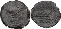  214-212 BC Roman Republican L series (first light series). AE Triens, 214-212 BC. Cr. 97/18. AE s/ss