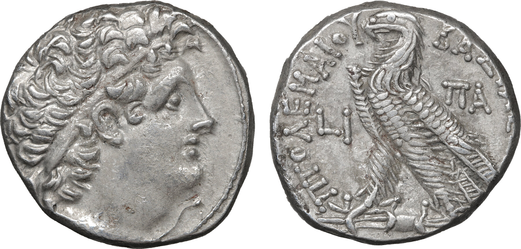 Ptolemaic Kingdom Tetradrachm 108/7 BC Kleopatra III and Ptolemy IX XF+ ...