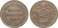 1/2 baiocco 1843  Papal States  Kirchenstaat Gregory XVI VF+