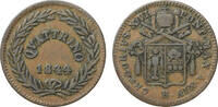 Quattrino 1844  Papal States Gregory XVI aXF
