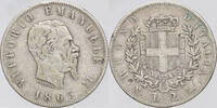 2 Lire 1863 Stemma. Naples  Kingdom of Italy Victor Emmanuel II vf+ Scarce