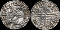 England / London  Æthelred II (978-1016) Long Cross type Penny, Leofric XF+