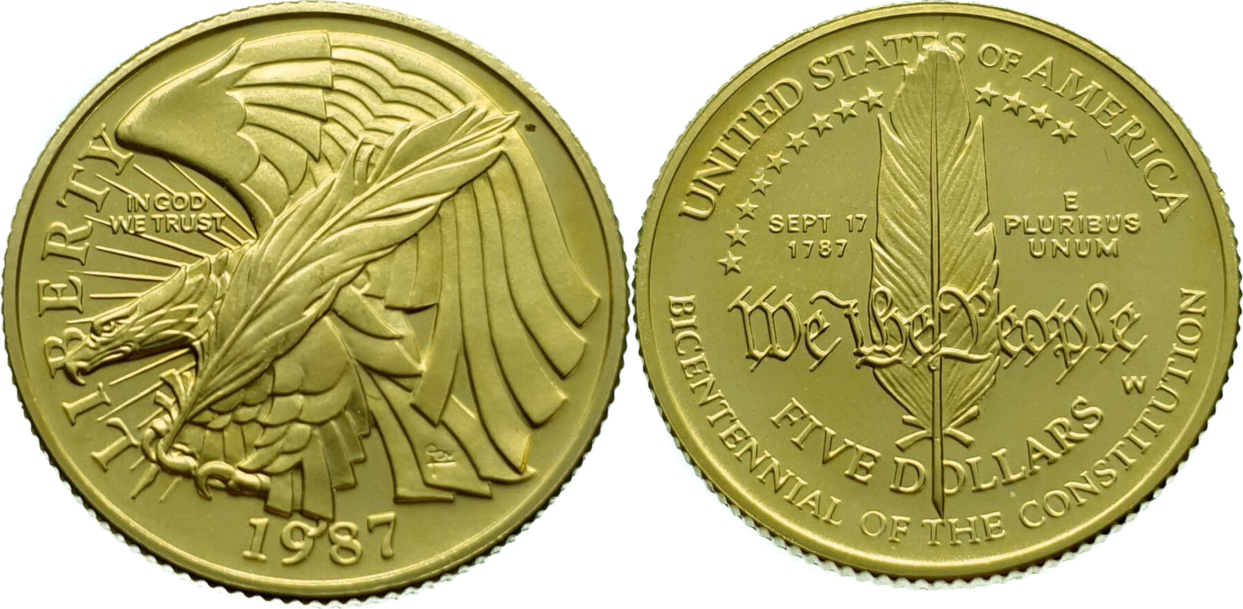 USA 5 Dollars 1989 Constitution Gold Proof