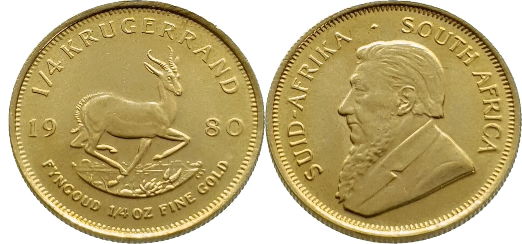 South-Africa 1/4 Krugerrand 1980 1/4 Oz. Kruger - Gold UNC ...