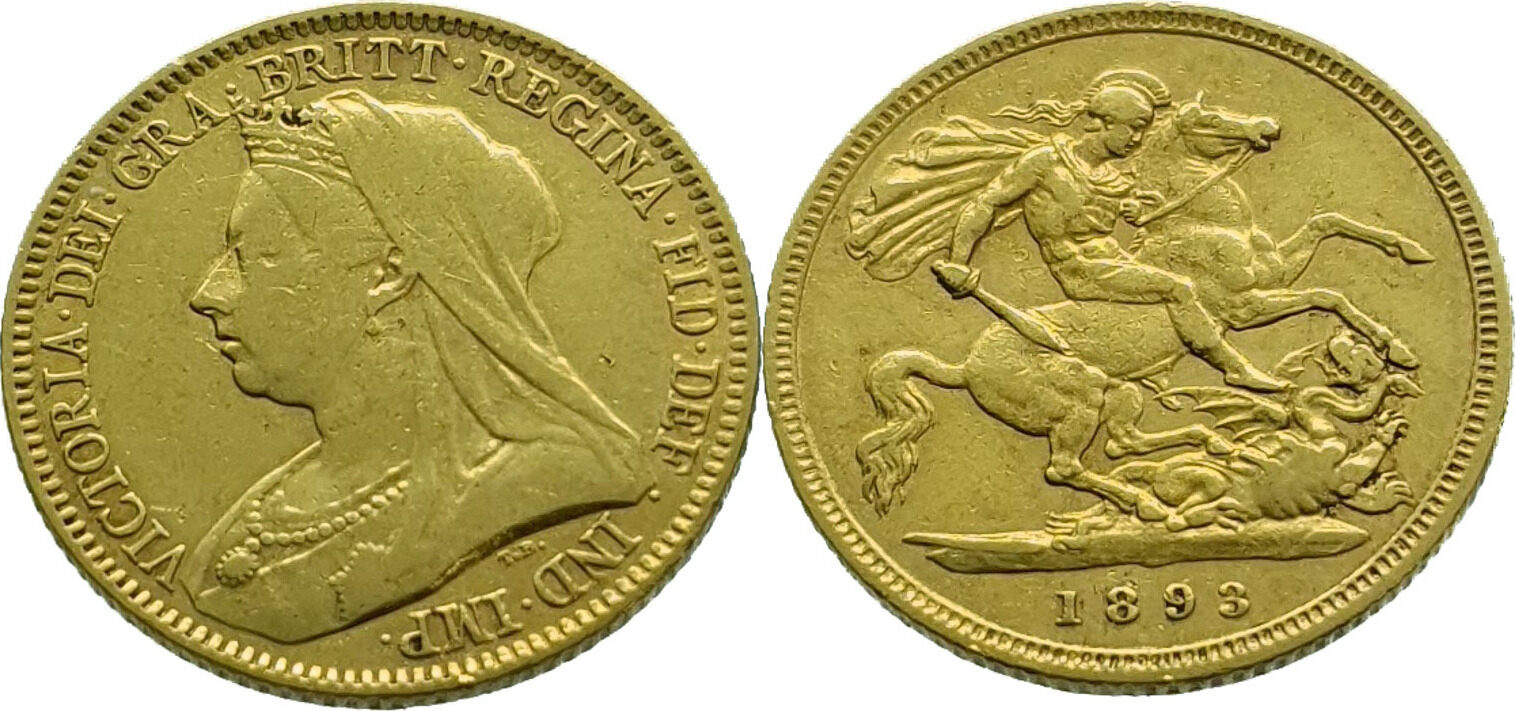 United Kingdom 1/2 Sovereign 1893 Victoria - Gold Extremely Fine | MA-Shops