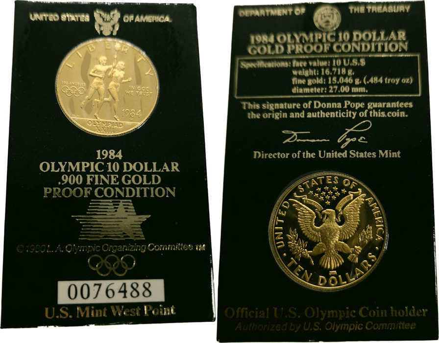 USA 10 Dollars 1984 W Summer Olympics Gold Proof