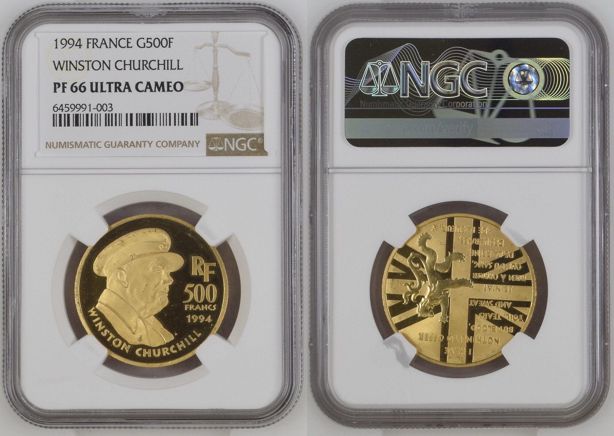 FRANCE 500 Francs 1994 Winston Churchill - Gold NGC PF 66 ULTRA CAMEO |  MA-Shops