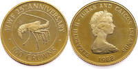 Turks and Caicos Islands 100 Crowns 1988 Spiny Lobster - Elizabeth II - Gold Proof
