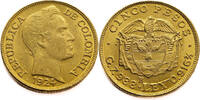 Colombia 5 Peso Simon Bolivar - Gold -