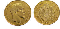 France 50 Francs 1859-BB Napoleon III - Gold Extremely Fine+ 18,337.05 元  ＋  218.09 元 运费