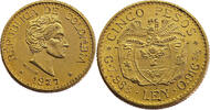 Colombia 5 Pesos Simon Bolivar - Gold -