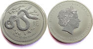 Australia 8 Dollars Year of the Snake - Elizabeth II - Silver -