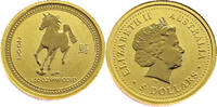 Australia 5 Dollars 2002 Elizabeth II - Year of the Horse - Gold Proof