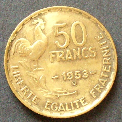 Frankreich 50 Francs 1953 B S.223.2 Al Bro Kopf der Marianne