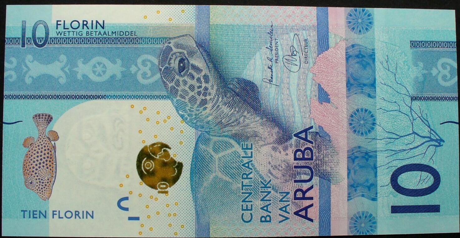 Aruba 10 Florin 1.1.2019 P.21 a / Serie A UNC | MA-Shops