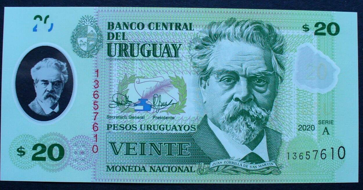 URUGUAY: P#94 50 Pesos Uruguayos 2015 2017 Banknote Series F. 