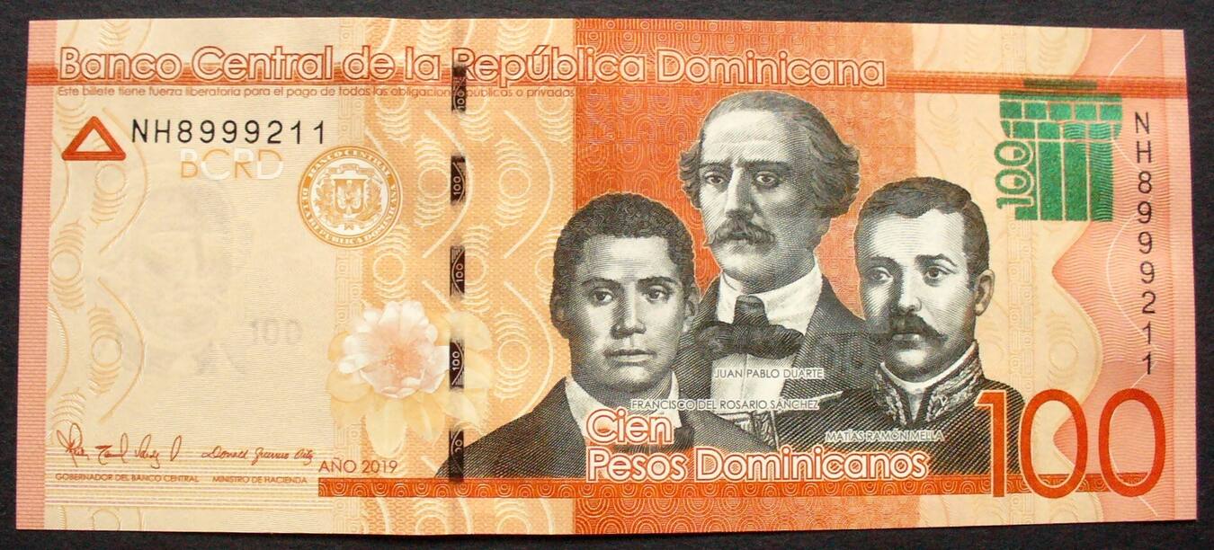 Dominikanische Republik 100 Pesos Dominicanos 2019 Pneu Unc Ma Shops
