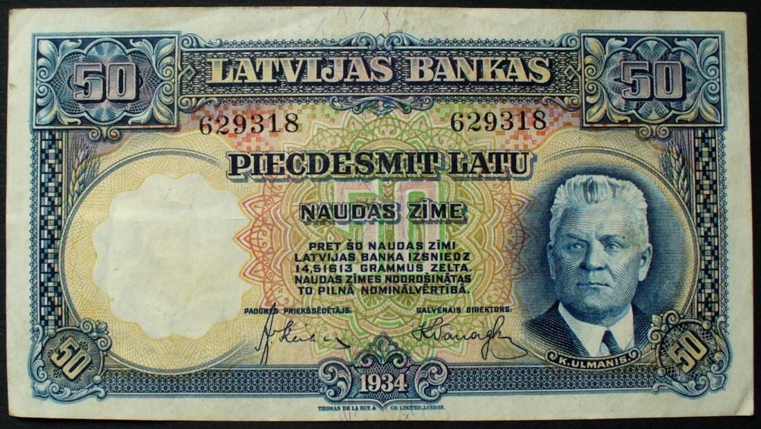 Lettland 50 Latu 1934 P. 20 a EF