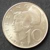 Österreich 10 Schilling S.112 / N, K-N platt. / Staatswappen - Kopf einer Wachauerin mit Goldhaube -