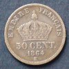 Frankreich 50 Centimes KM 814.3 / 835er Silber, 2,5g / Bordeaux / Napoleon III. - Krone -