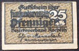 Sachsen - Rochlitz 25 Pfennige Gutschein über Zehn Pfennige, Amtshauptmannschaft, gültig bis 30.9.1921 -