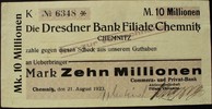 Sachsen - Chemnitz 10 Mio. Mark Commerz- und Privat-Bank AG auf Dresdner Bank -
