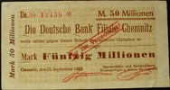 Sachsen - Chemnitz 20 Mio. Mark Darmstädter und Nationalbank auf Deutsche Bank -