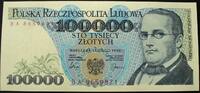 100000 100,000 1990 Poland UNC Zlotych P-154