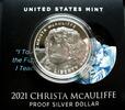USA 1 Dollar 999er Silber, 26,730 g / Astronautin Christa McAuliffe -