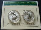 2 x 10 Dollars 1996 Australien 2 x 999er Silber, 20,77g / Shirley Strickland und Betty Cuthbert - 1956 PP