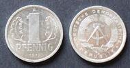 DDR 1 Pfennig 1980 A S.8 / Al / Staatswappen - Wertangabe, zwischen Eich... 1.62 US$  +  17.36 US$ shipping