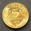 Frankreich 5 Centimes S.228 / Al-N-Bro / Kopf der Marianne - Olivenzweig und Ähre -