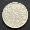 Belgien 50 Centiemen S.14 / 835er Silber, 2,5g / Leopold II. - Jahreszahl zwischen Zweigen -
