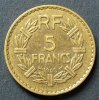 Frankreich 5 Francs S.203 a / Al-Bro / Belorbeerter Kopf der Marianne -