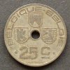 Belgien 25 Centimes S.92 / Zink / Gekröntes Monogramm - 3 Stadtwappen -