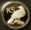 Papua-Neuguinea 5 Kina S.7 a / 500er Silber, 27,6g / Staatswappen - Neuguinea-Würgadler -