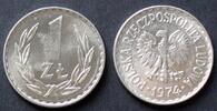 Polen 1 Zloty S.42.2 / Al / Wappenadler -